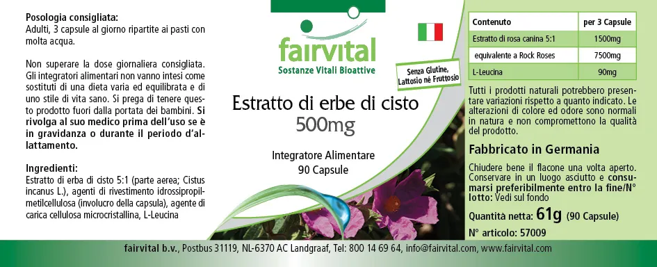 Extrait d‘herbe de ciste 500mg