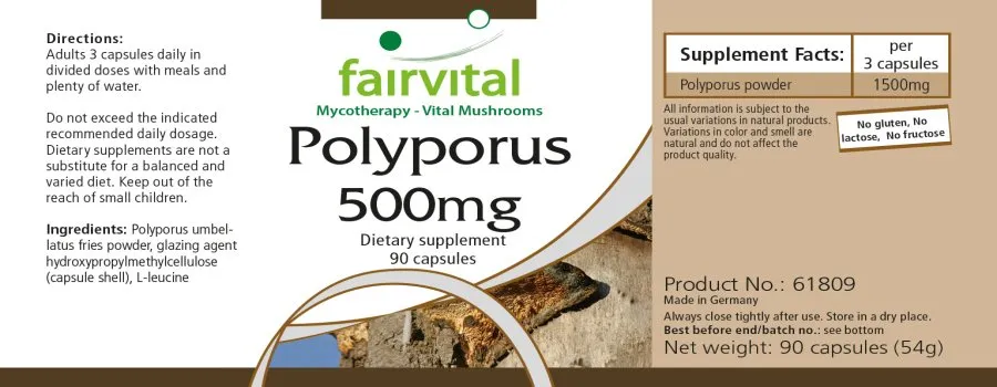 Polyporus 500mg - 90 Capsules