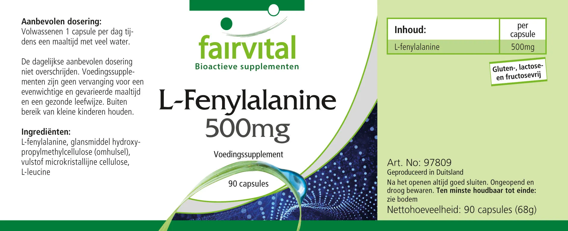 L-Phénylalanine 500mg - 90 gélules