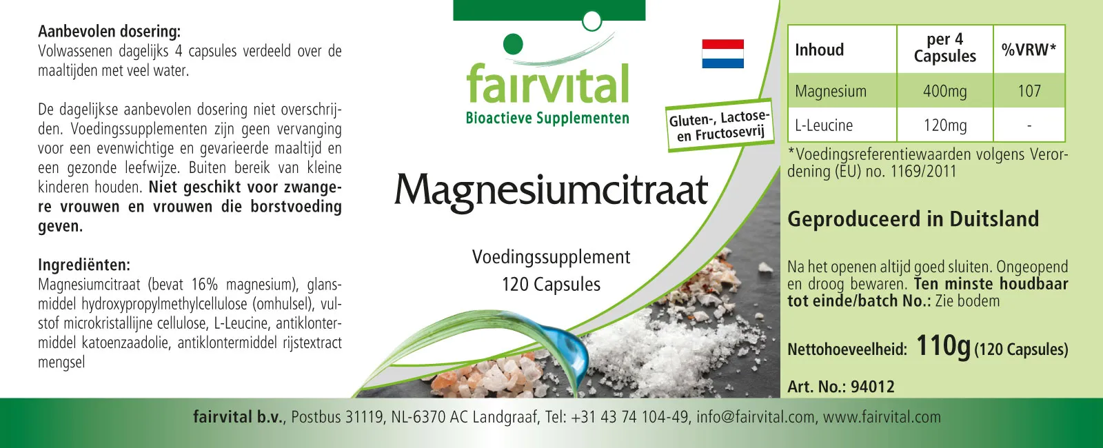 Citrate de magnésium - 120 gélules