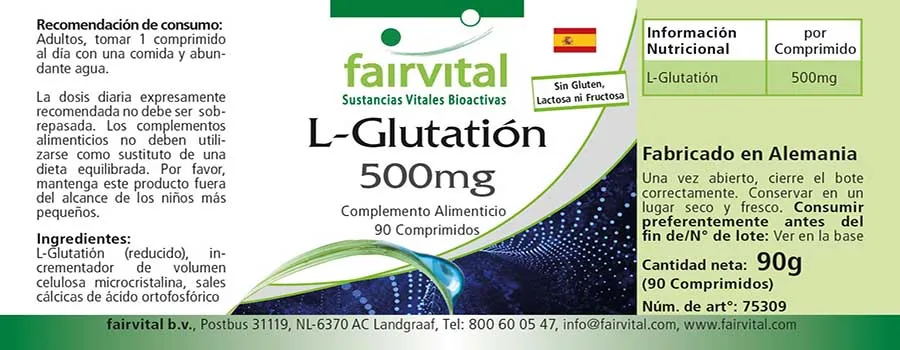 L-Glutathione 500mg – 90 Tablets