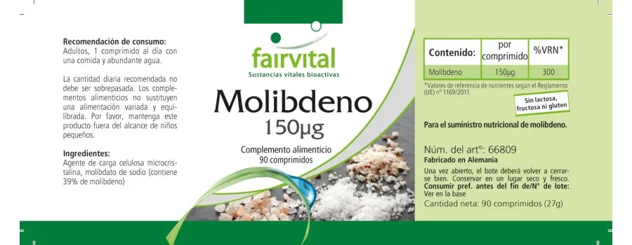 Molybdenum 150µg - 90 Tablets