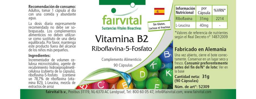 Riboflavina-5-Fosfato - 90 Cápsulas