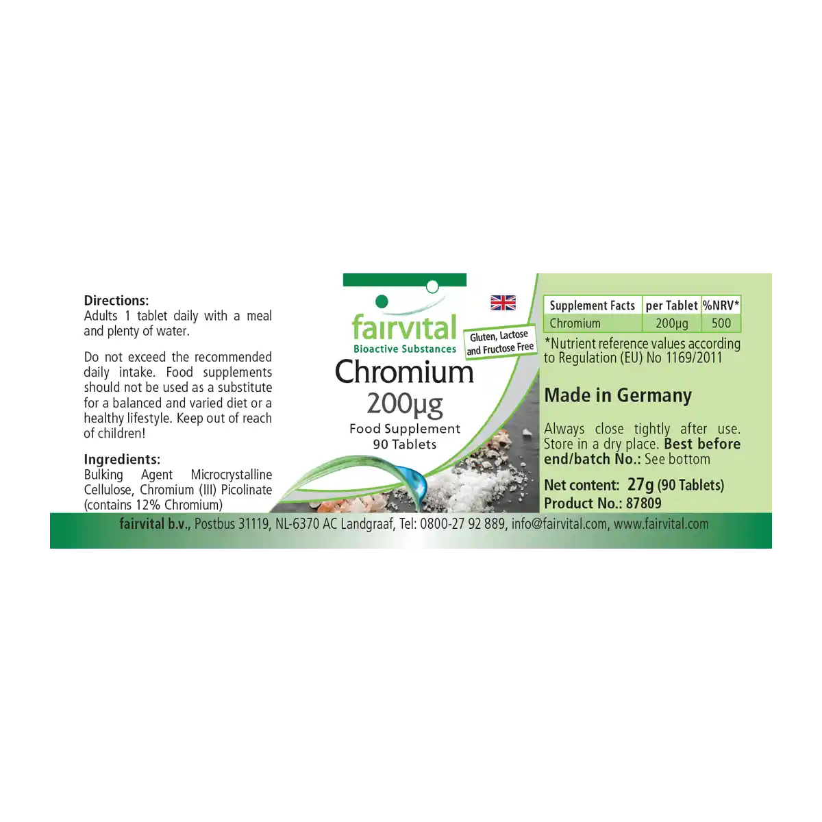 Chromium 200µg - 300 Tablets