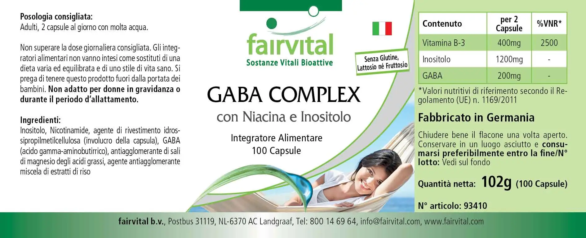 Complexe GABA avec Niacine et Inositol - 100 gélules