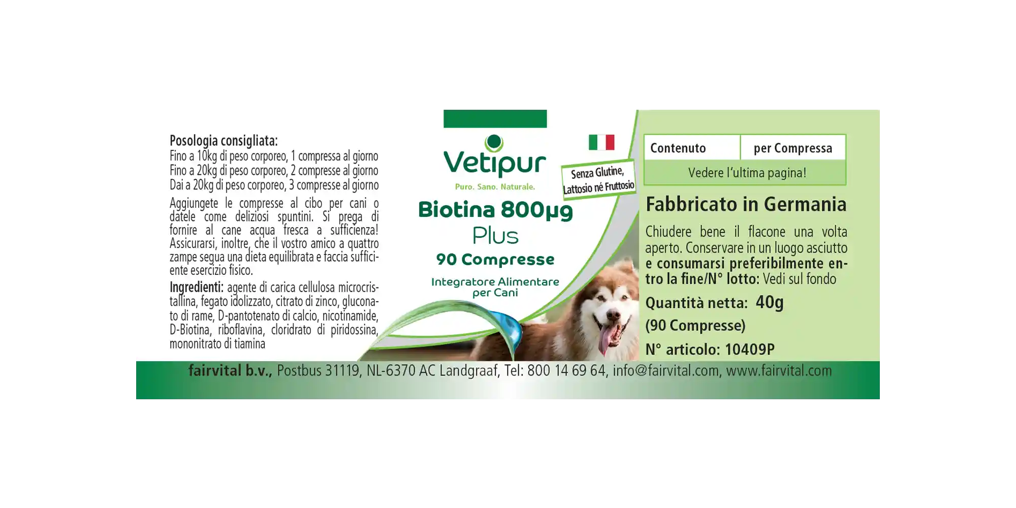 Biotina 800µg - 90 comprimidos para perros | Vetipur