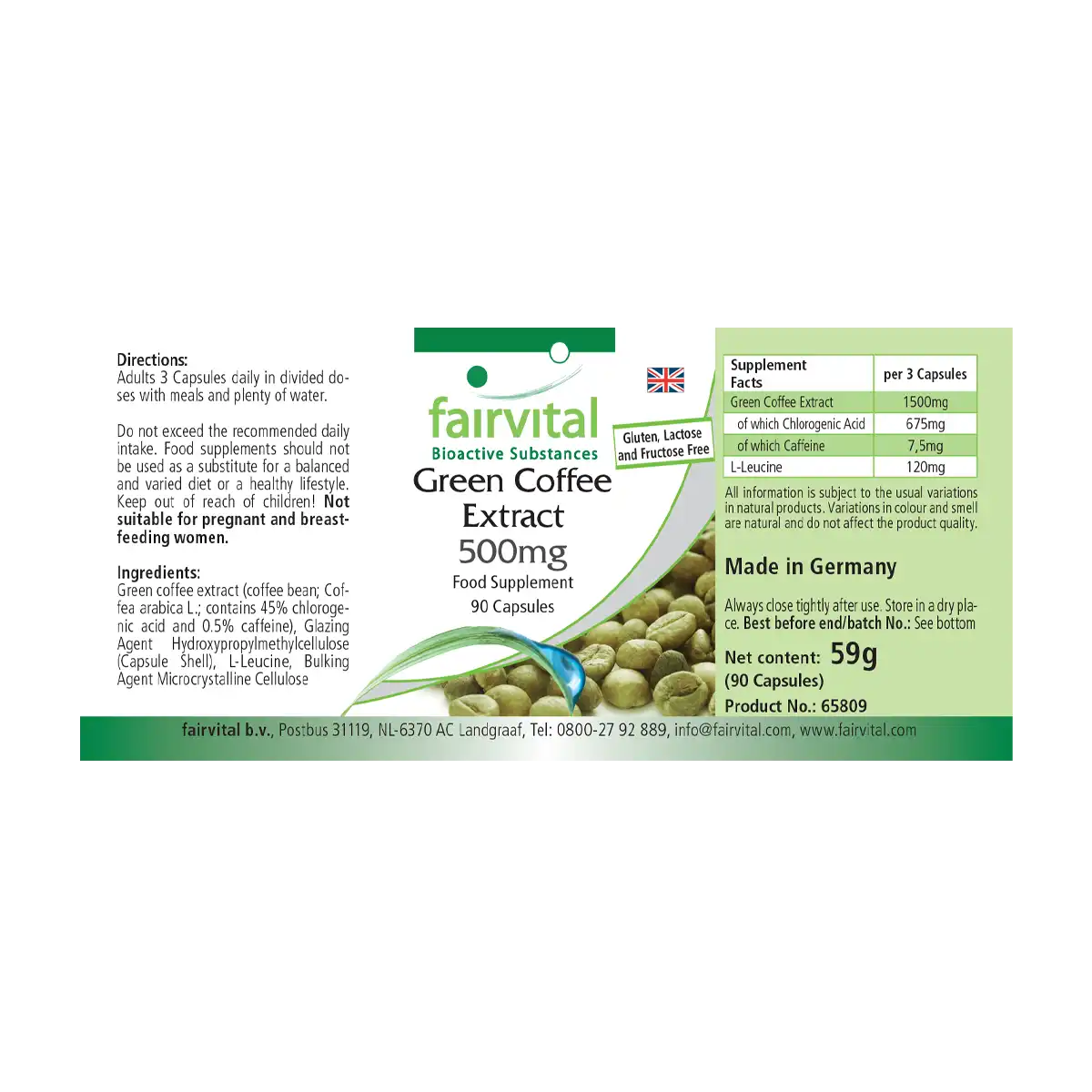 Estratto di caffè verde 500mg - 90 capsule