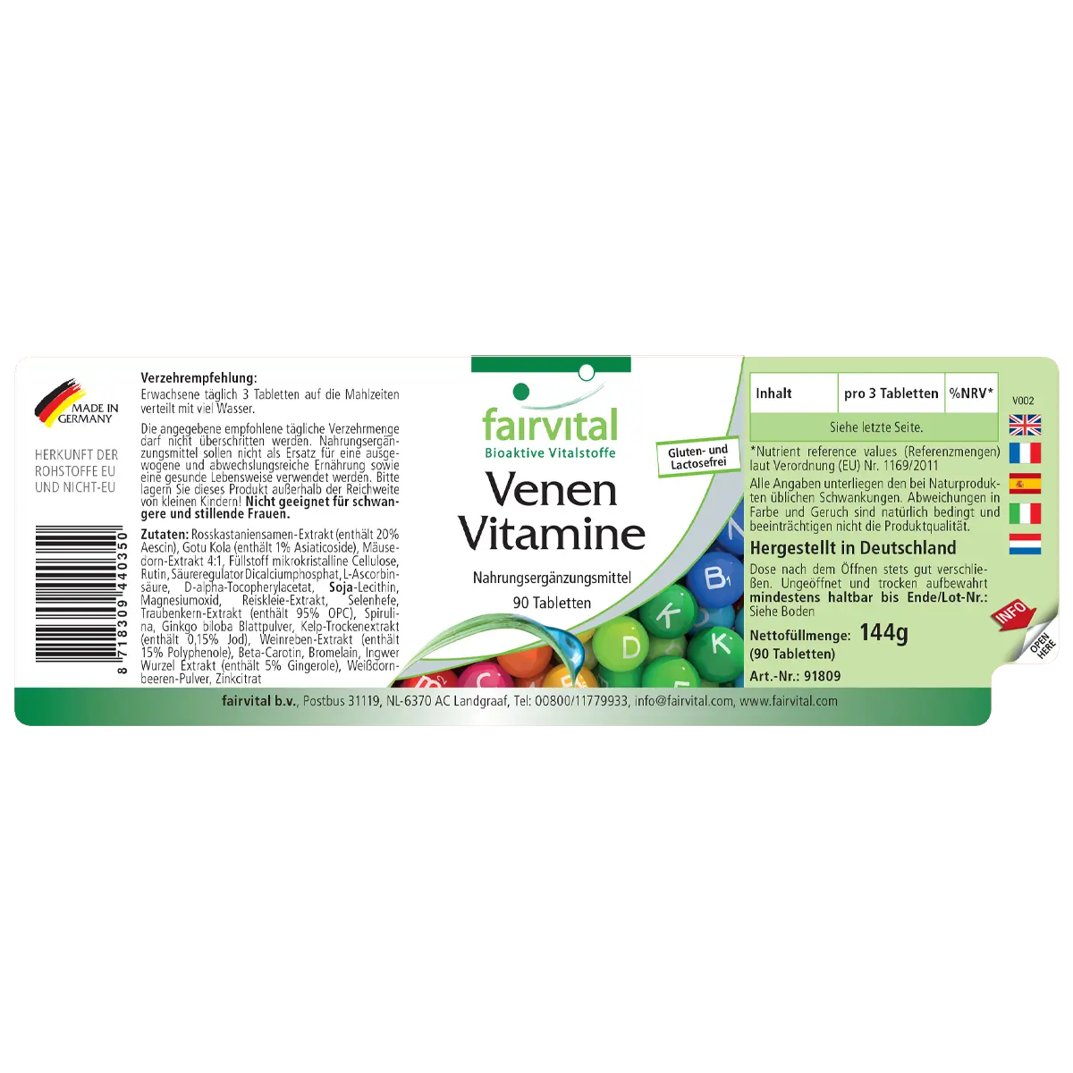 Vein Vitamins - 90 Tablets