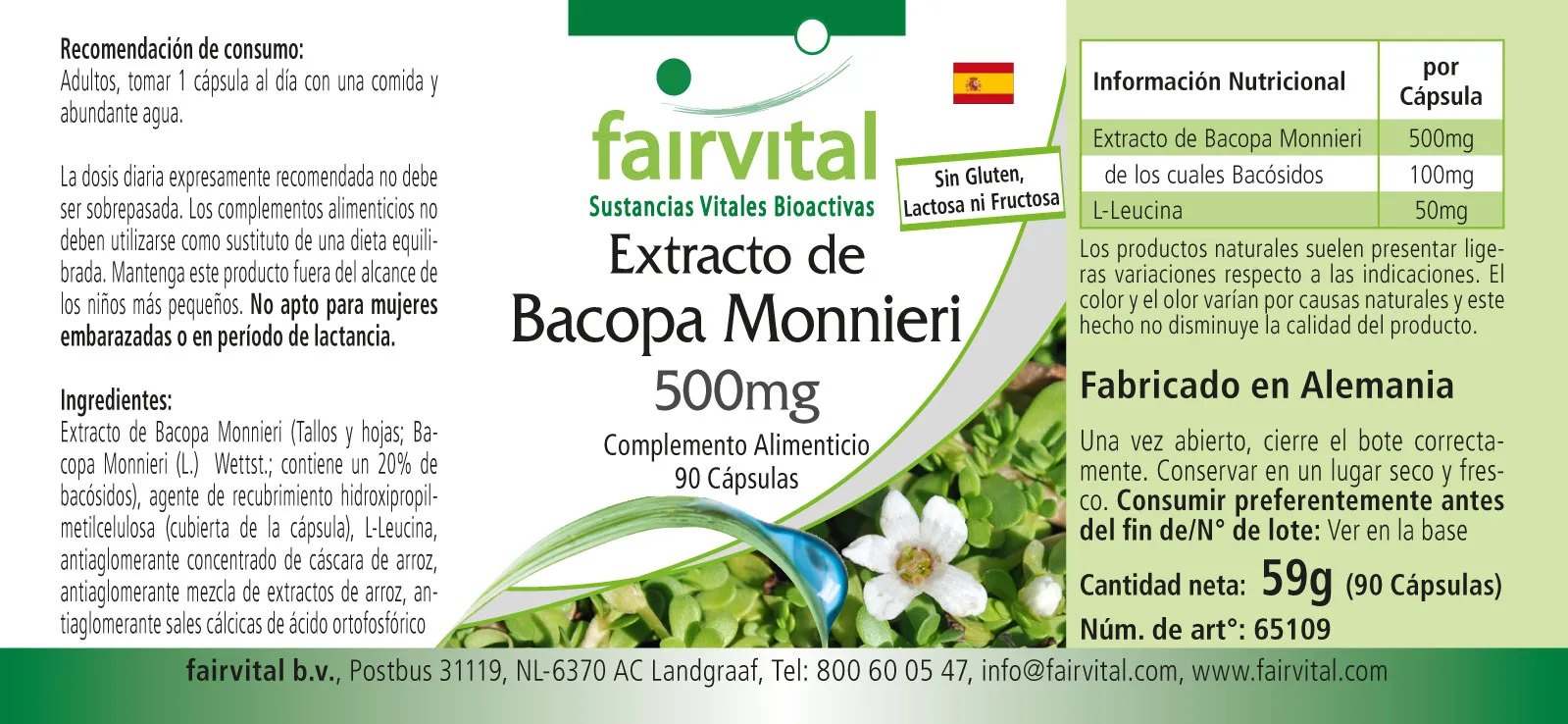 Bacopa Monnieri Extrakt 500mg