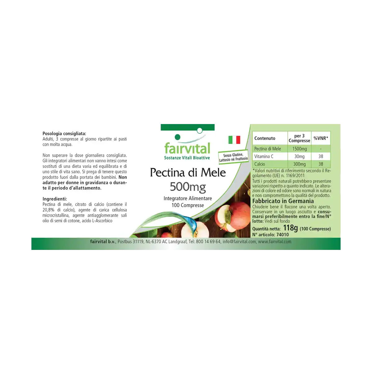 Pectina di Mele - 500mg - 100 compresse