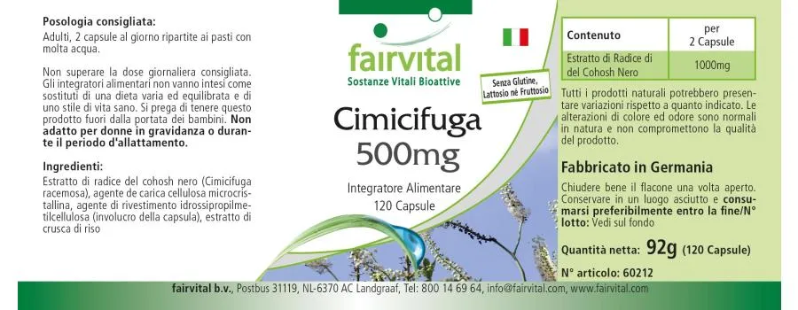 Cimifuga 500mg - 120 gélules