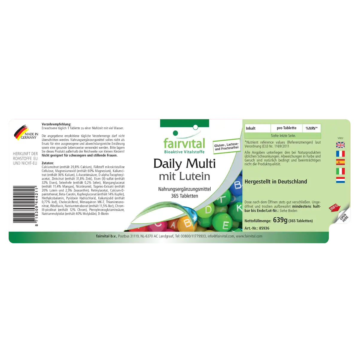 Daily Multi with Lutein – 365 Tablets