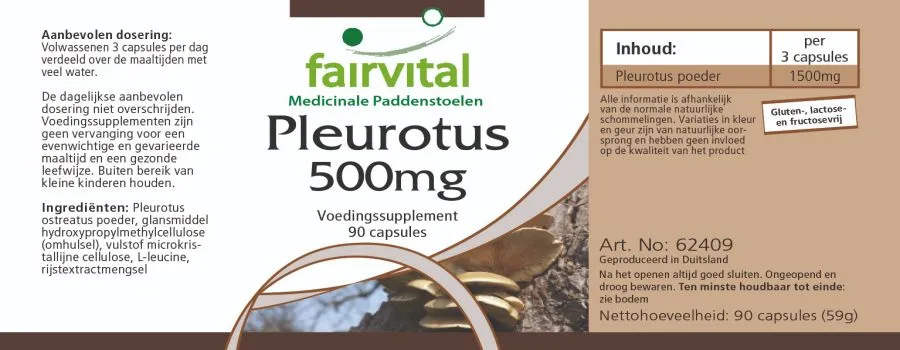 Pleurotus 500mg - 90 Cápsulas