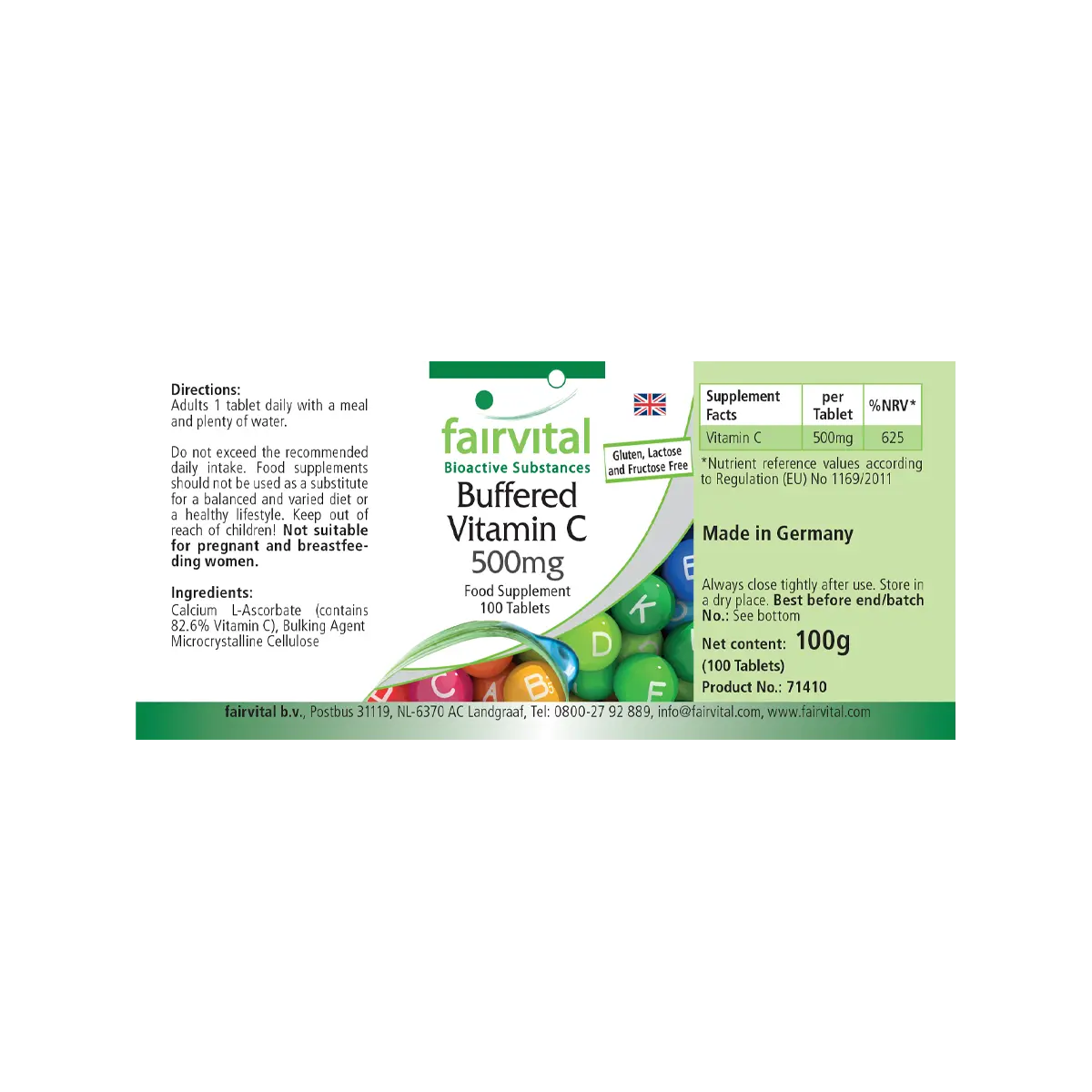 Buffered vitamin C 500mg - 100 tablets- Sale - MHD 02/25