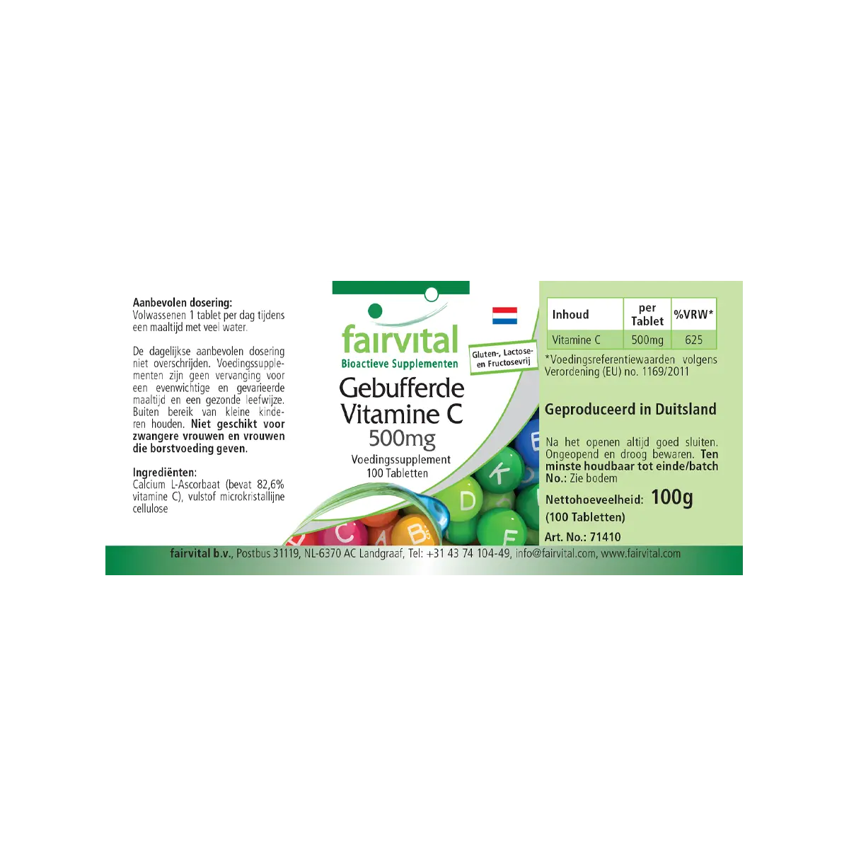 Buffered vitamin C 500mg - 100 tablets- Sale - MHD 02/25