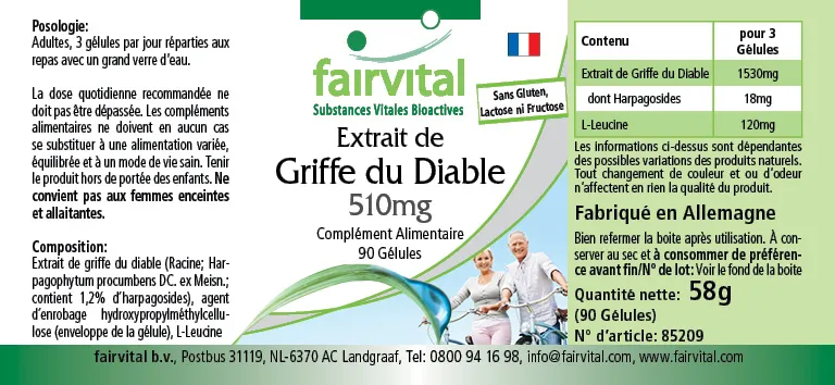 Extrait de griffe du diable 510mg - 90 gélules