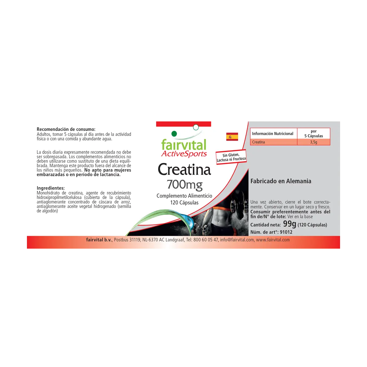 Creatina 700mg - 120 cápsulas