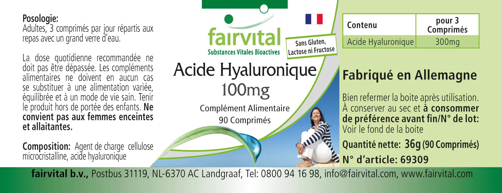 Ácido hialurónico 100mg - 90 comprimidos