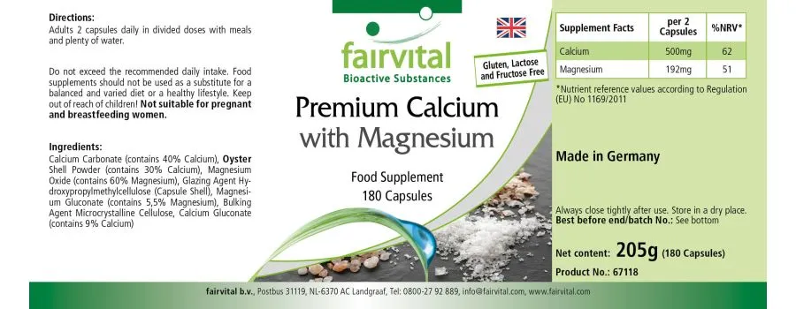 Premium Calcium avec Magnésium - 180 gélules