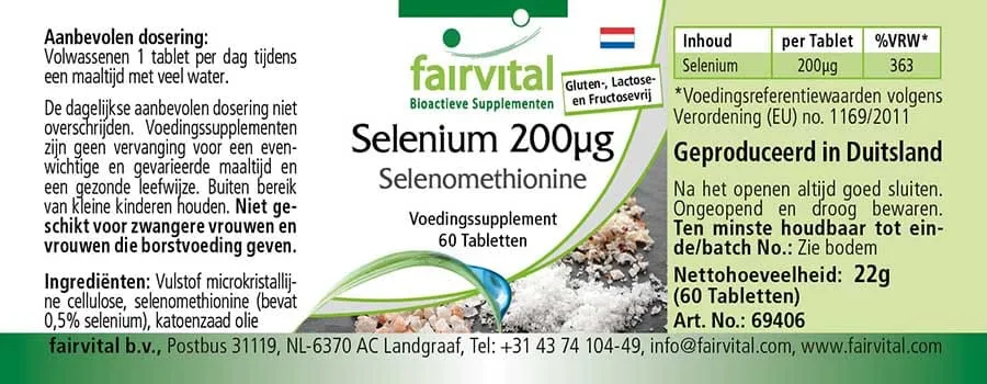 Sélénium 200µg de Sélénométhionine - 60 comprimés