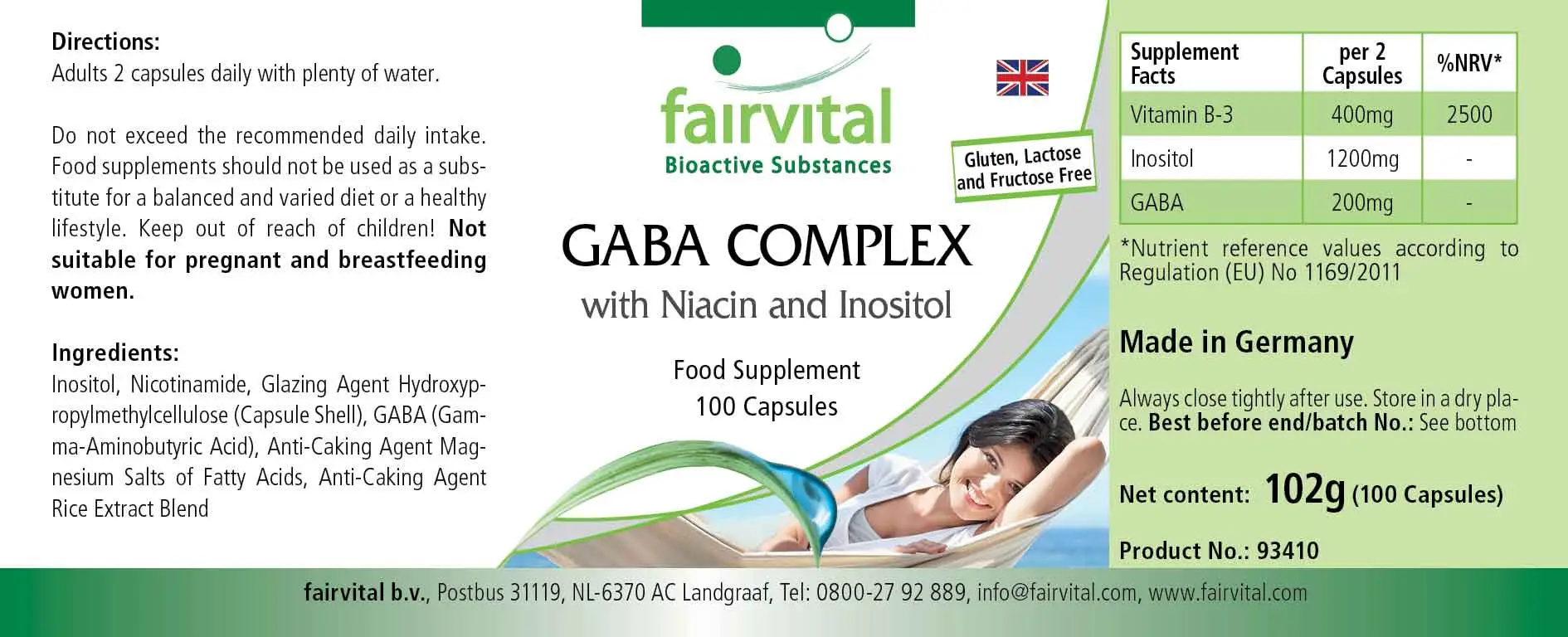 Complexe GABA avec Niacine et Inositol - 100 gélules