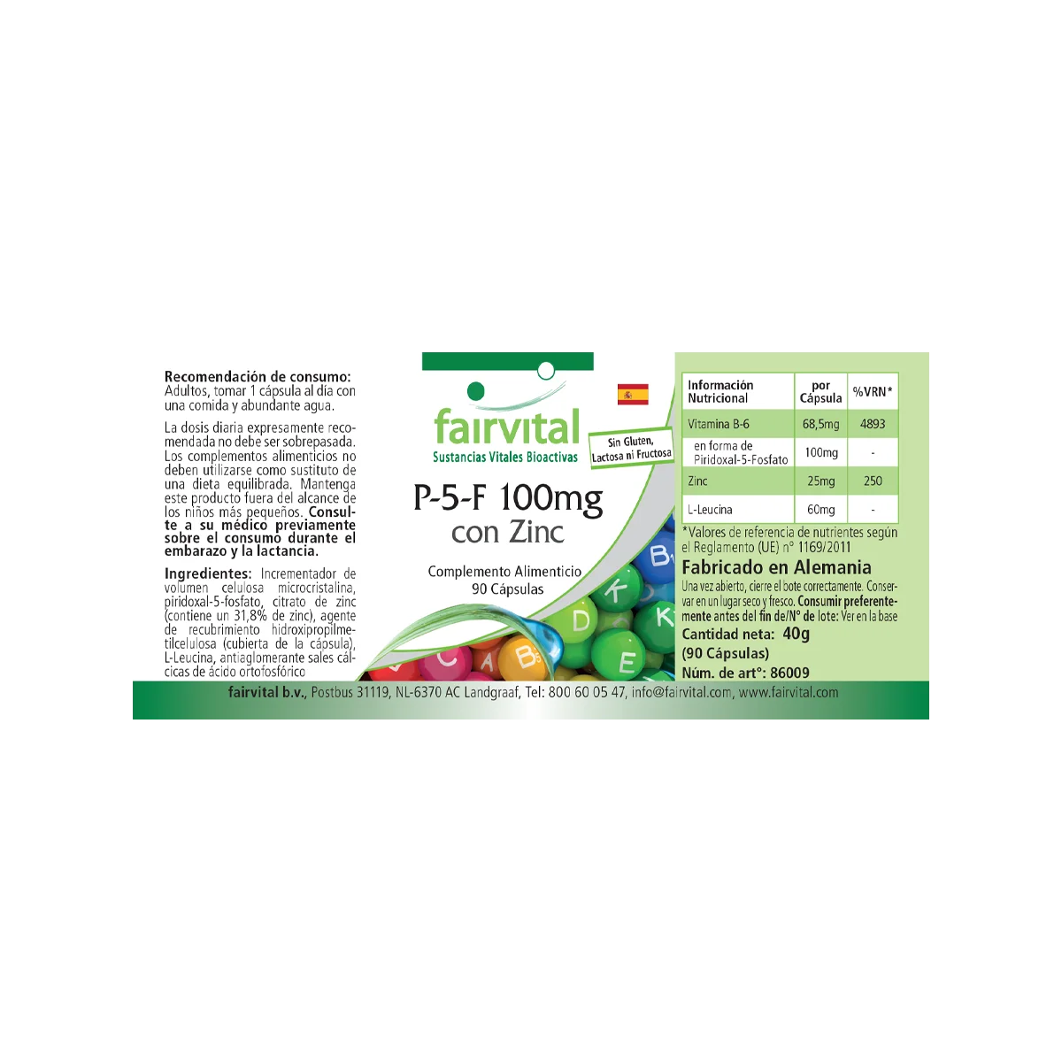 P-5-P 100mg avec zinc – vitamine B6 active – 90 gélules