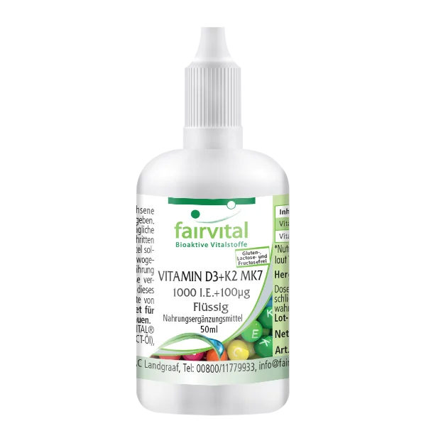 Vitamin D3 + K2 MK7 - 1000 I.E. + 100 μg (50 ml)