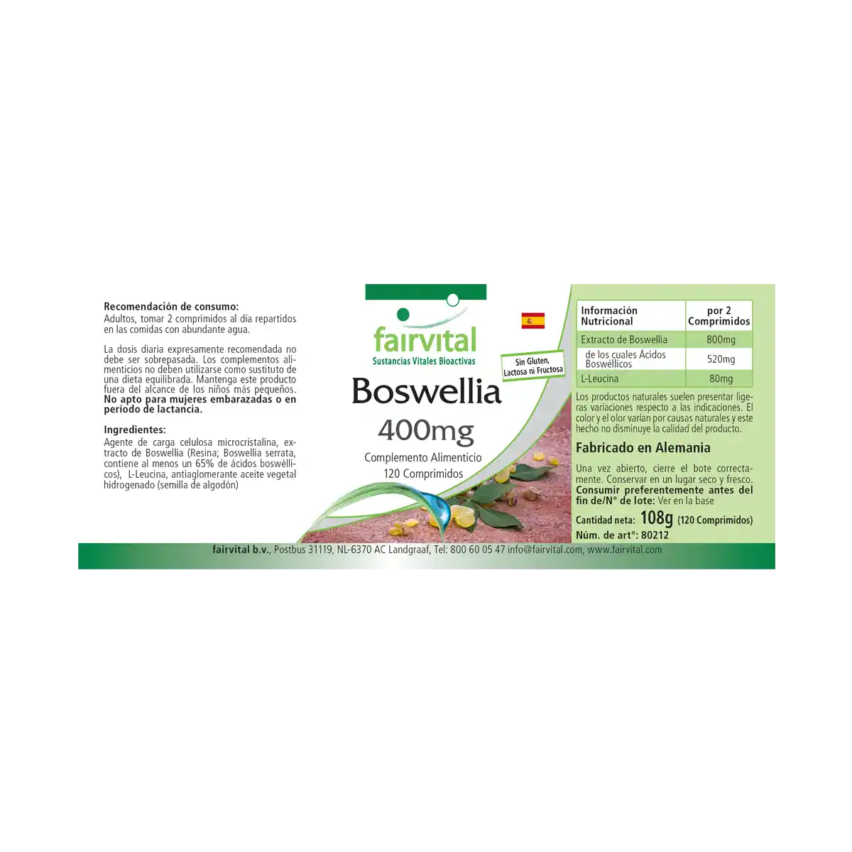 Boswellia frankincense 400mg – 120 tablets