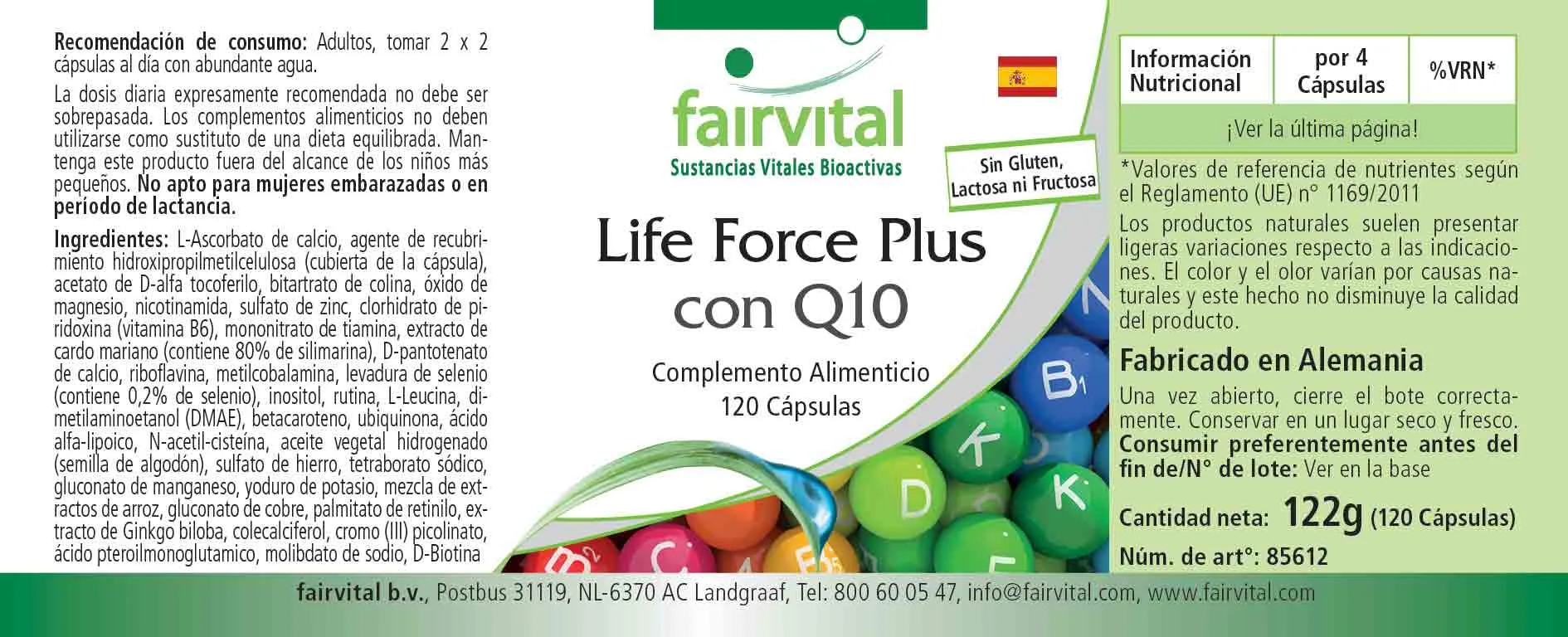 Life Force Plus avec Q10 - 120 gélules