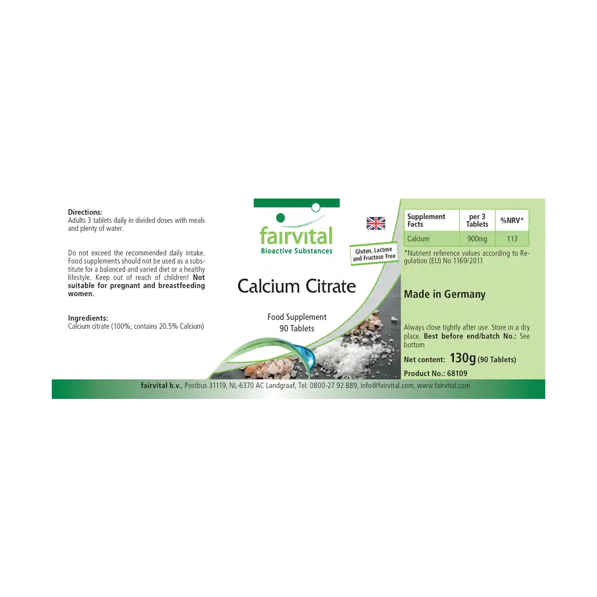 Calcium citrate containing 300mg calcium - 90 tablets