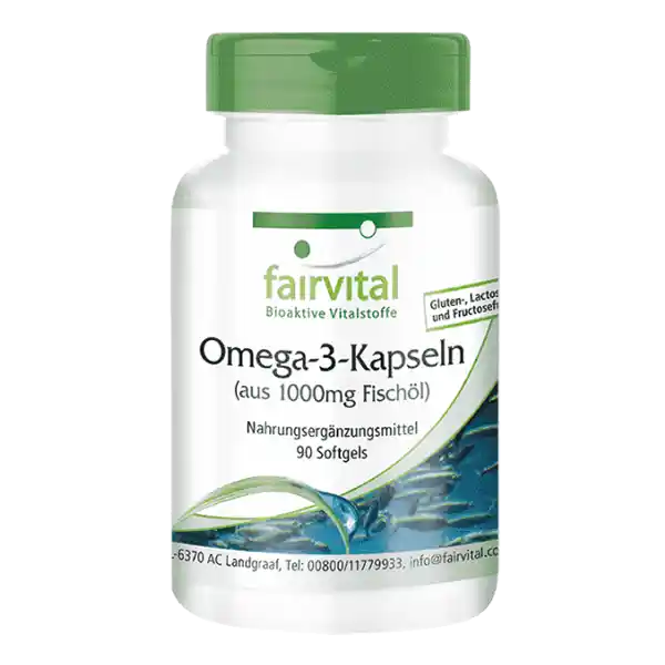 Capsules d'oméga-3 à partir de 1000mg d'huile de poisson - 90 softgels