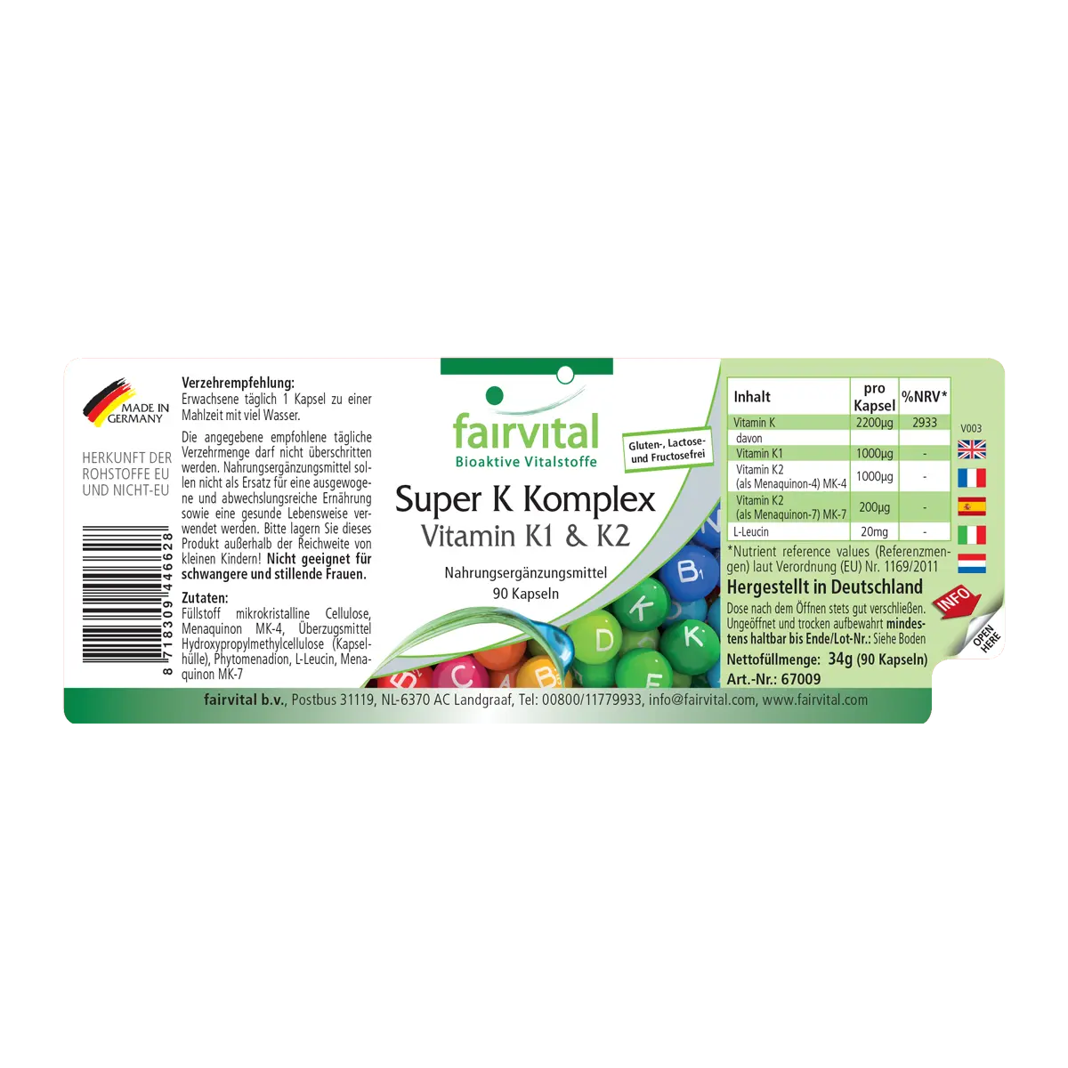 Complexe Super K Vitamine K1 & K2 - 90 gélules