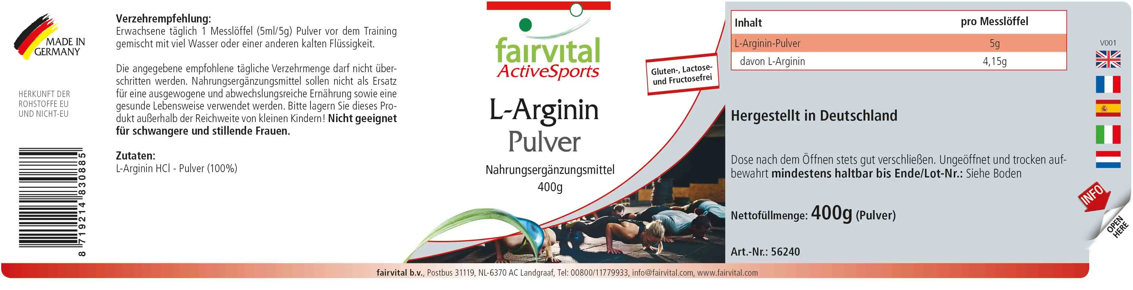 L-Arginine Powder 400g