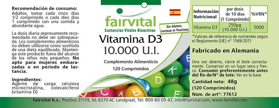 Vitamina D3 10.000 U.I. – 120 comprimidos