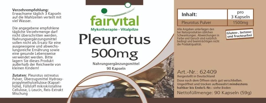 Pleurotus 500mg - 90 Capsules