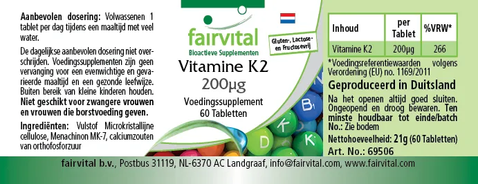 Vitamin K2 200µg - 60 Tablets