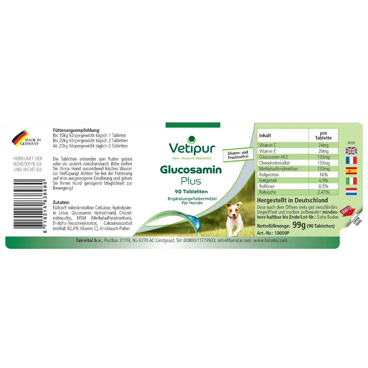 Glucosamin Plus - 90 Tabletten für Hunde | Vetipur