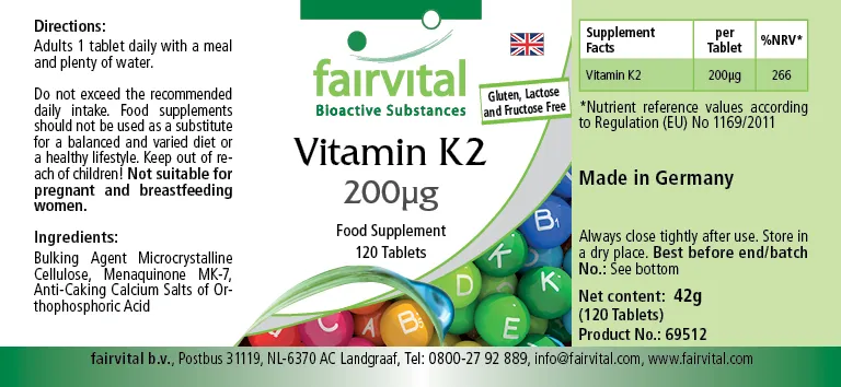 Vitamine K2 200µg - 120 comprimés