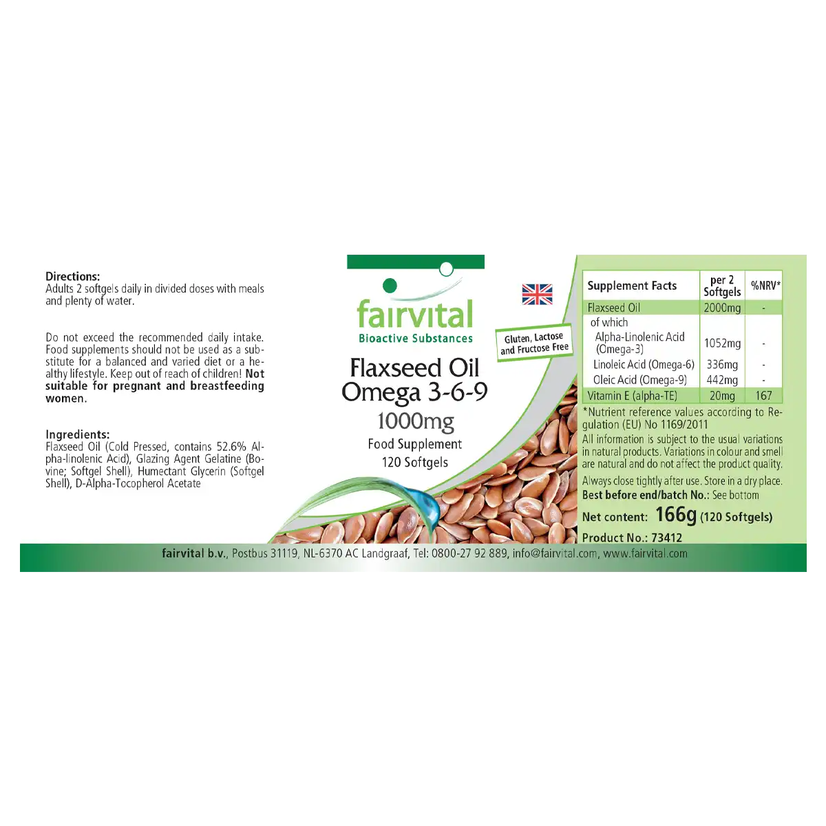 Olio di Lino Omega 3-6-9 – 1000mg - 120 Softgels