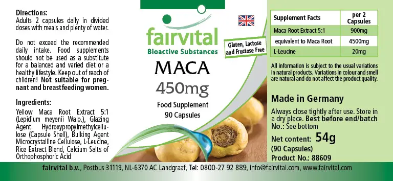 MACA 450mg - 90 cápsulas