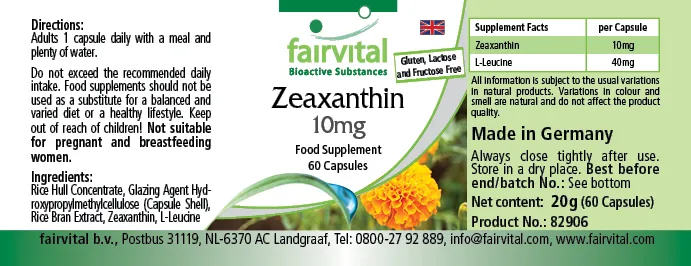 Zeaxantina 10mg – 60 Capsule