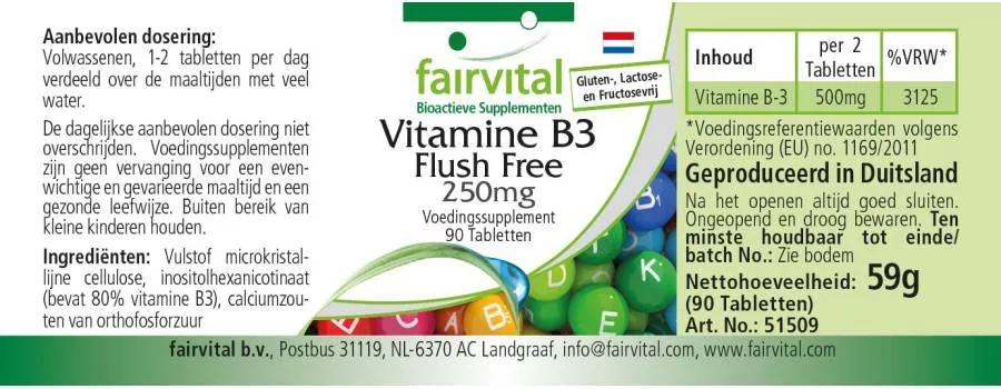 Vitamin B3 Flush Free 250mg - 90 Compresse