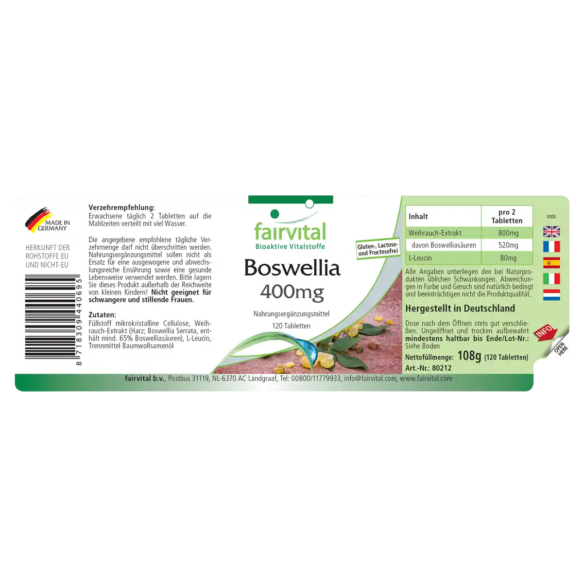 Boswellia 400mg - 120 comprimés