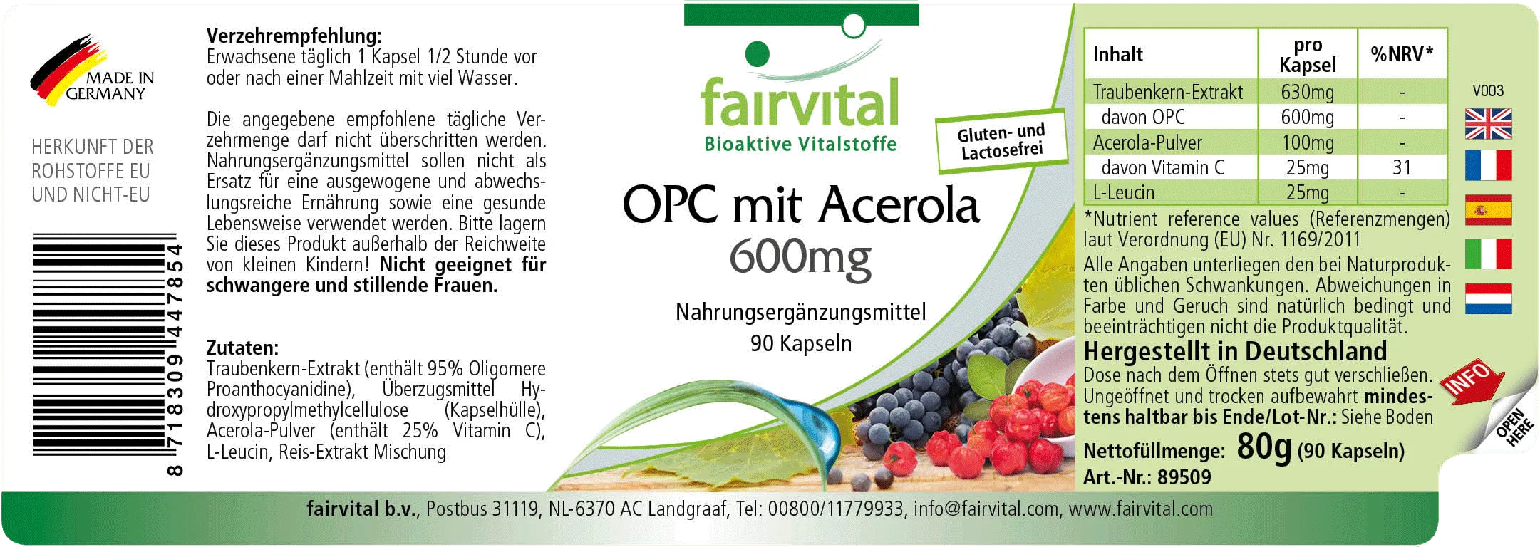 OPC 600mg with Acerola - 90 Capsules