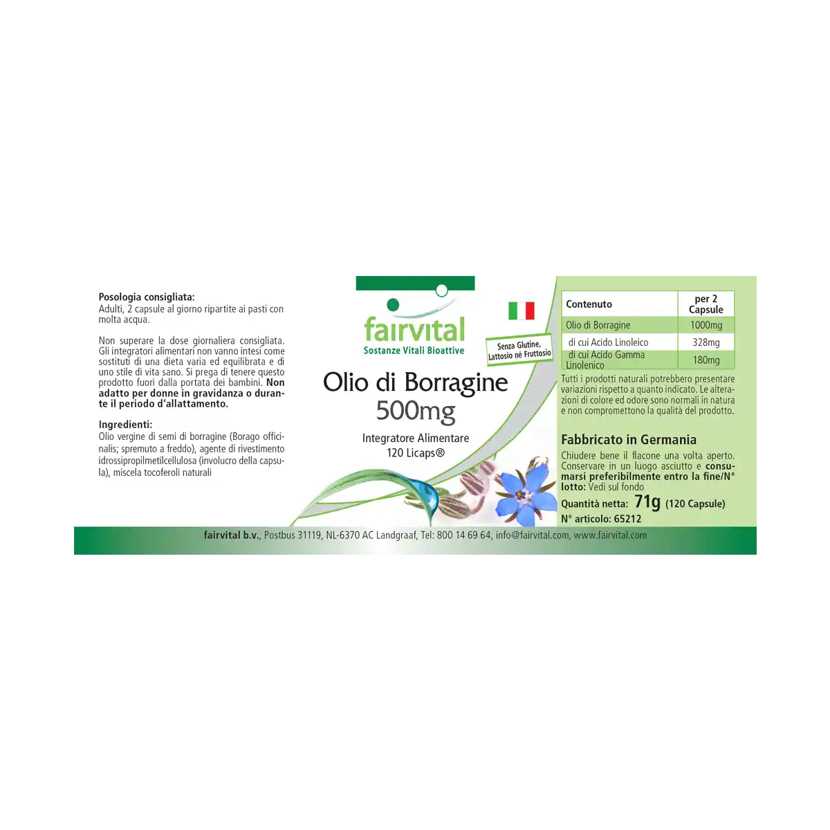 Aceite de borraja 500 mg - 120 Licaps®