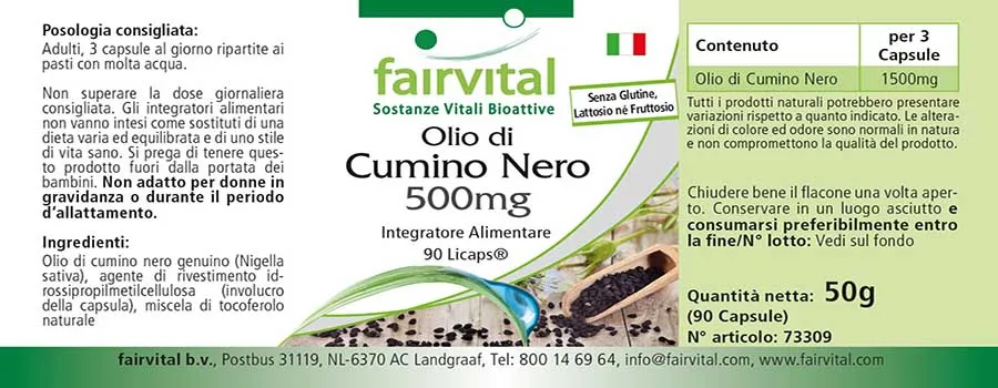 Olio di Cumino Nero – 500 mg – 90 Licaps®