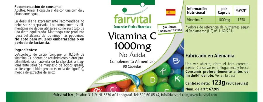 Vitamin C 1000mg gepuffert - 90 Kapseln