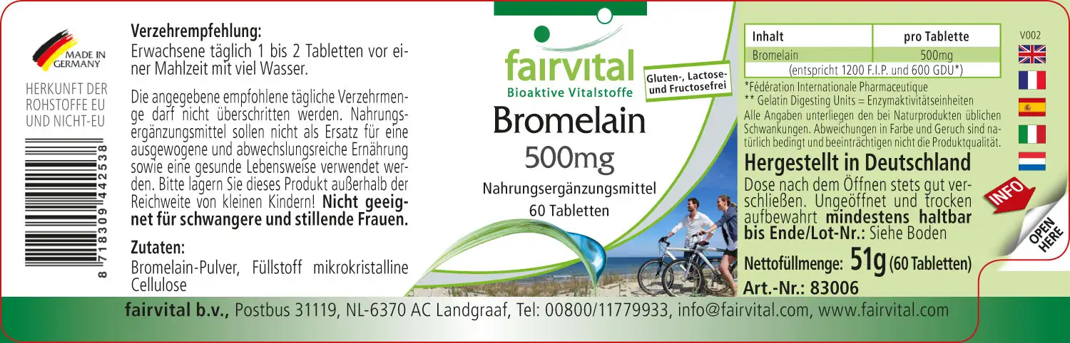 Bromelain 500mg - 60 Tablets