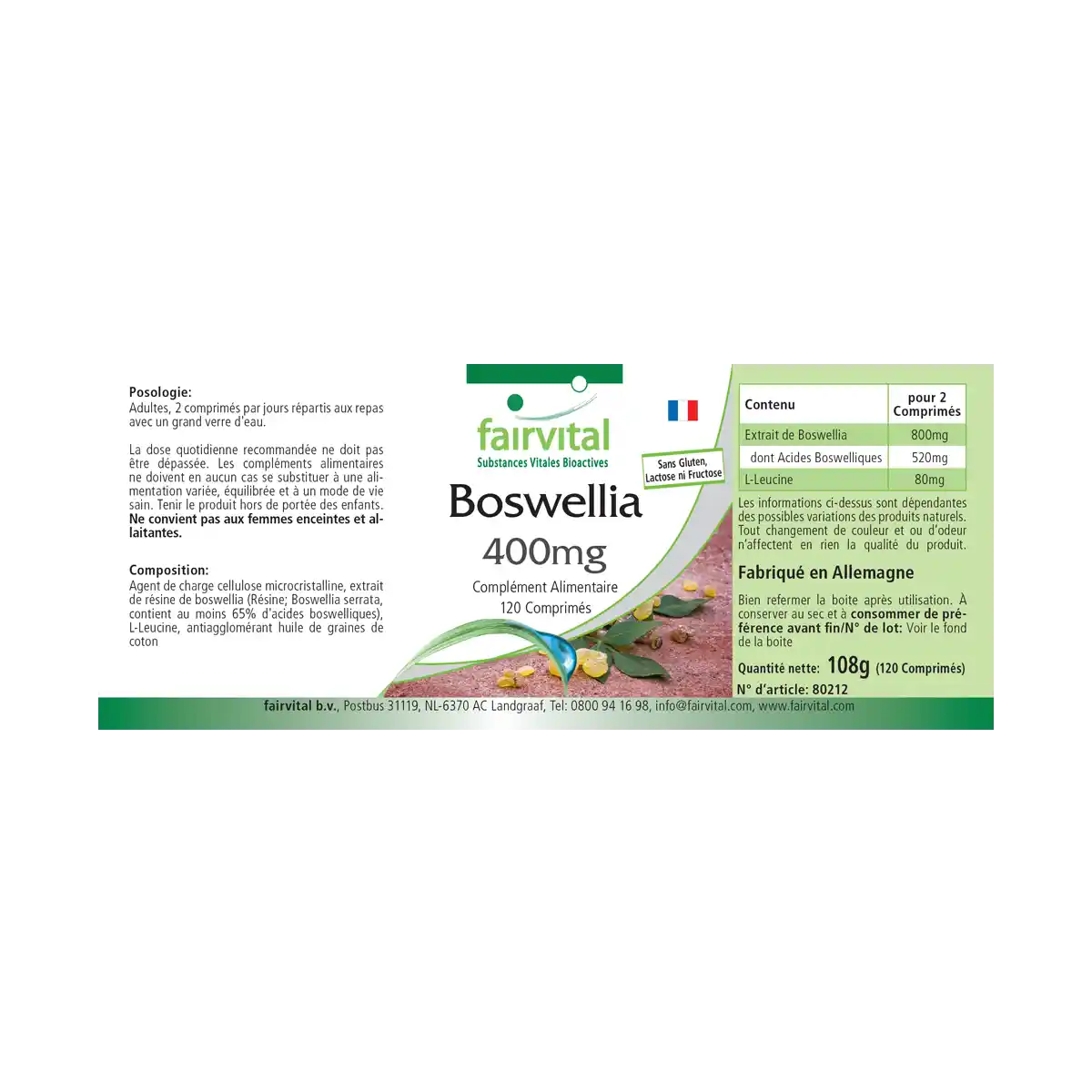 Boswellia Serrata 400mg – 120 comprimidos