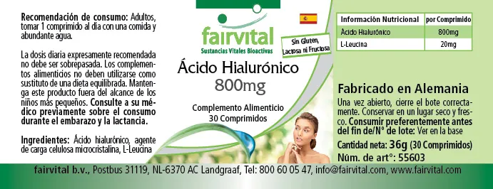 Ácido hialurónico 800mg